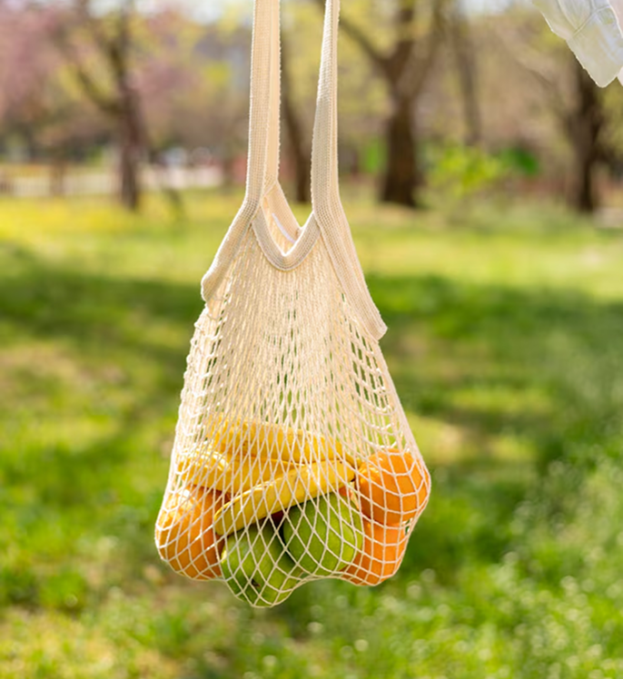 Bolsa de rejilla para comprar frutas y verduras