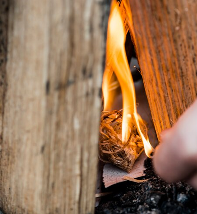 Pastillas de biomasa para encender el fuego